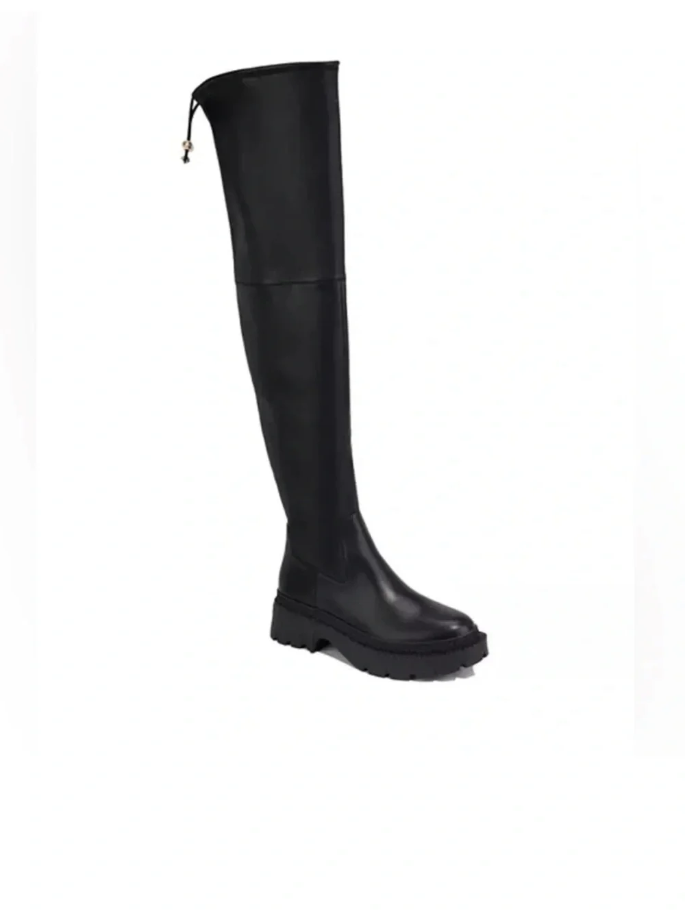 Coach Black Over-the-Knee Lace-Up Back Riding Boot